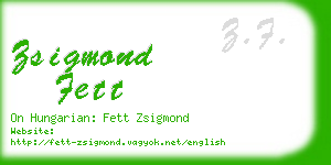 zsigmond fett business card